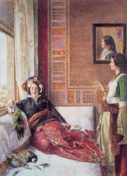 La vida del harén en Constantinopla Oriental John Frederick Lewis Árabes Pinturas al óleo